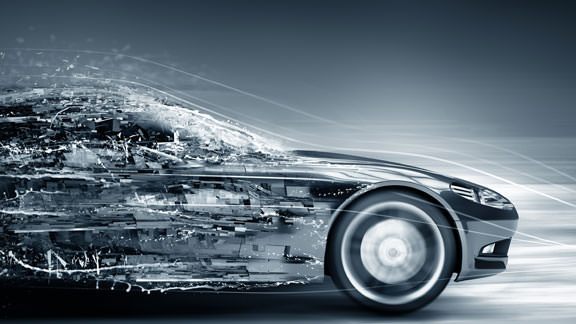 Automotive - Automobiltechnik Dynamisch in Einzelteile zerfallendes Automobil